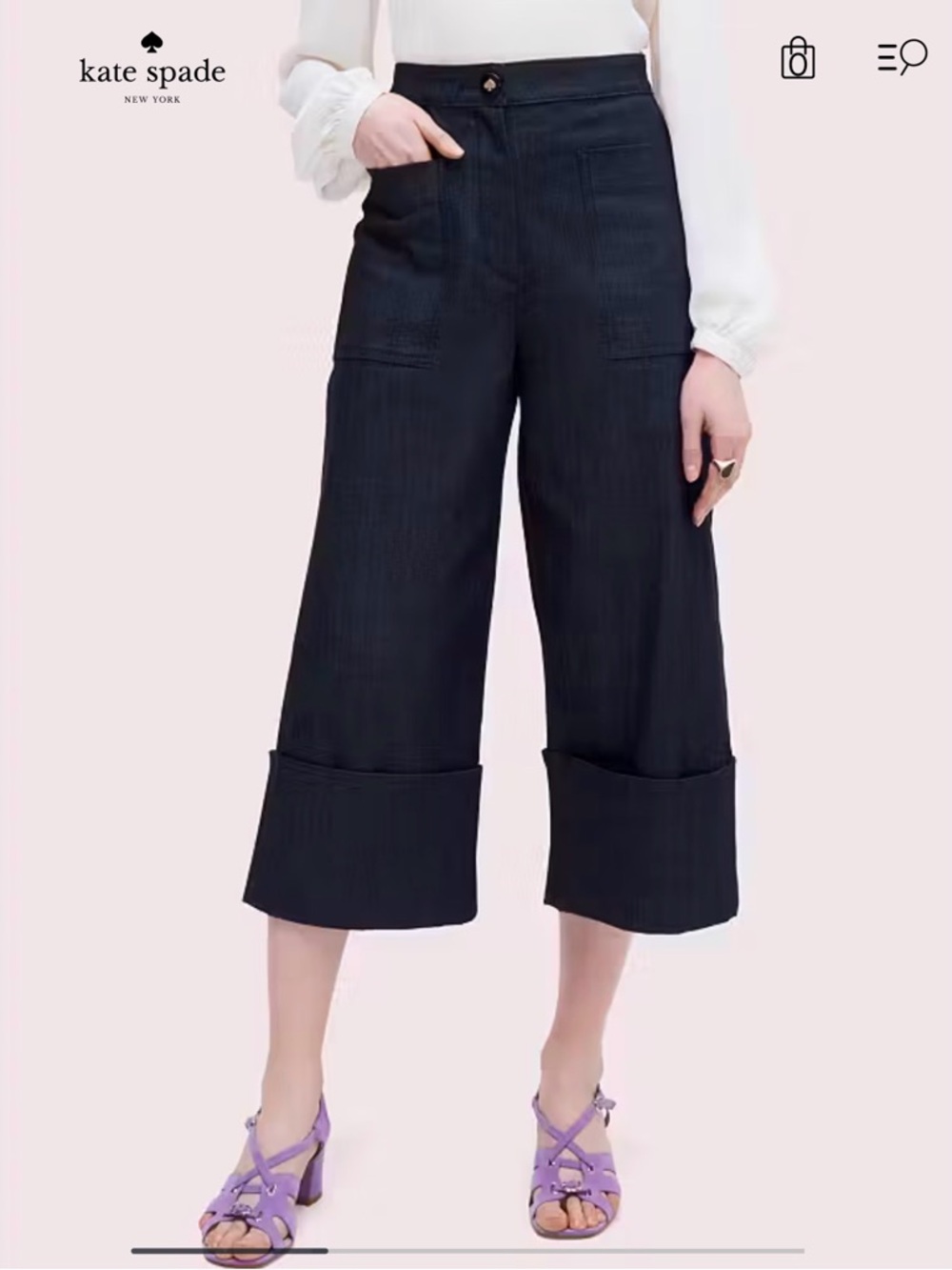 kate spade Cropped Wide-Leg Culotte Pants